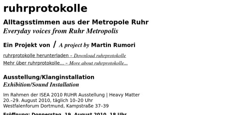 http://ruhrprotokolle.de/